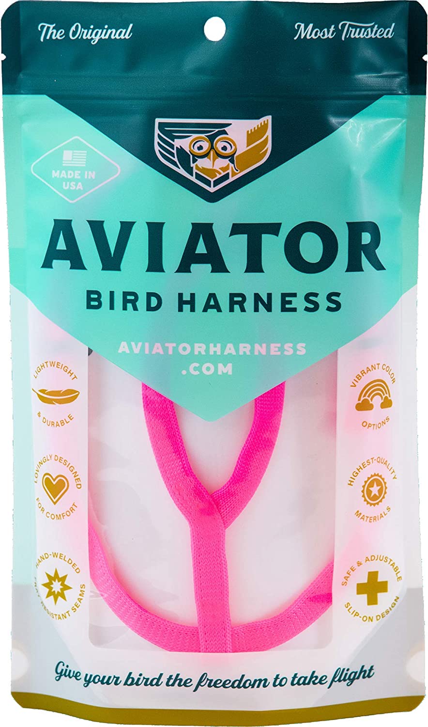 Aviator - Pettorina per Pappagalli - L - Rosa Aviator - Pettorina per Pappagalli - L - Rosa